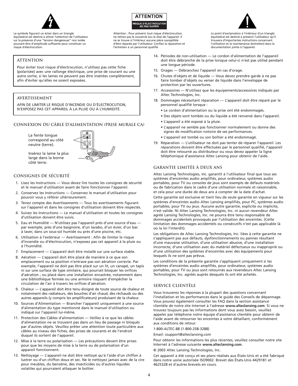 Altec Lansing VS2120 User Manual | Page 6 / 33