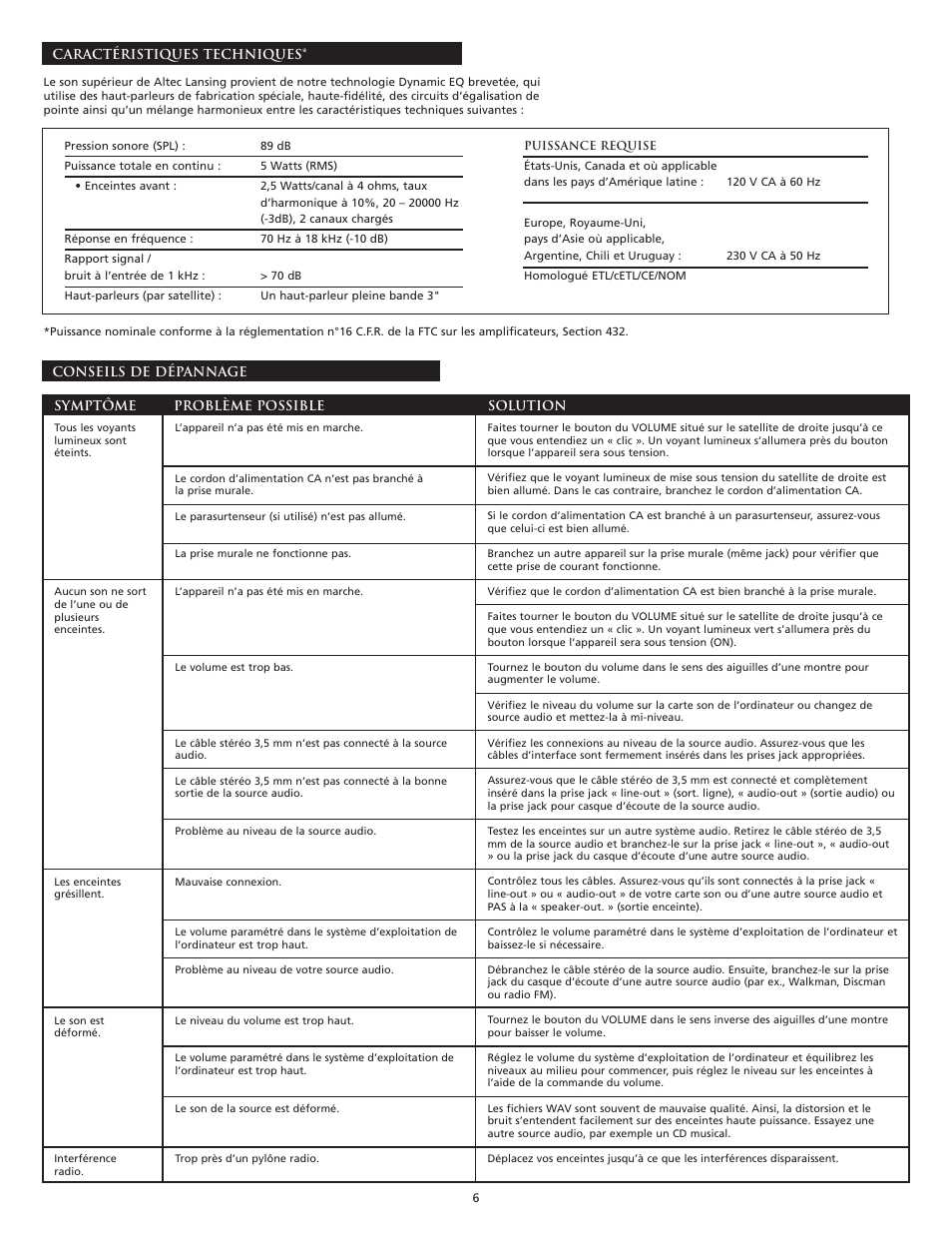 Altec Lansing VS2120 User Manual | Page 8 / 33