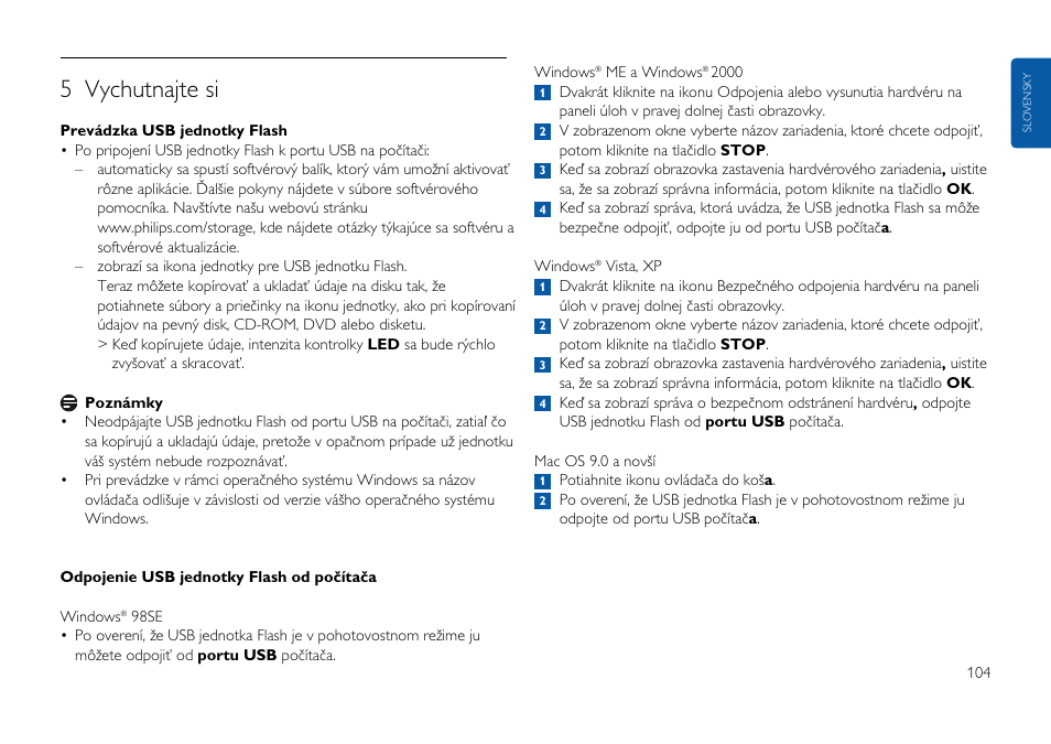 5 vychutnajte si | Philips FMxxFD25B/00 User Manual | Page 104 / 130