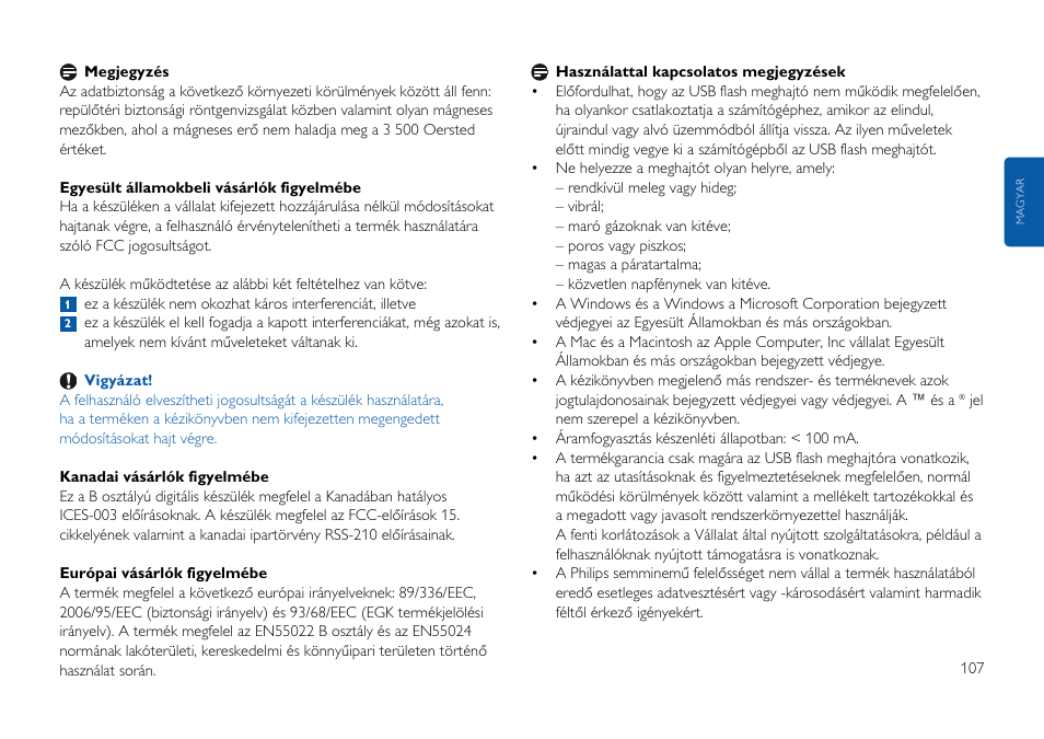 Philips FMxxFD25B/00 User Manual | Page 107 / 130