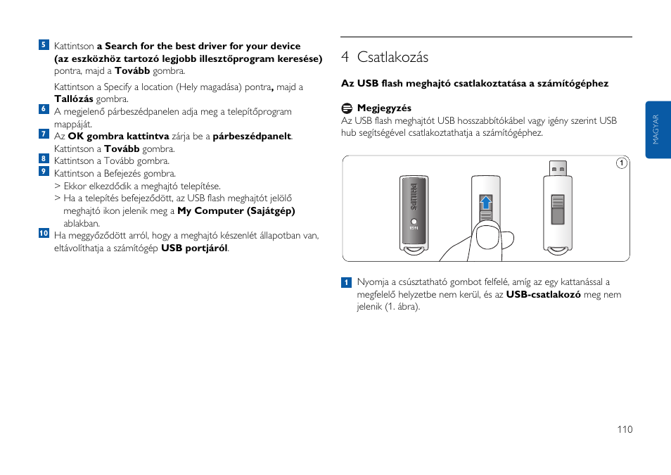 4 csatlakozás | Philips FMxxFD25B/00 User Manual | Page 110 / 130