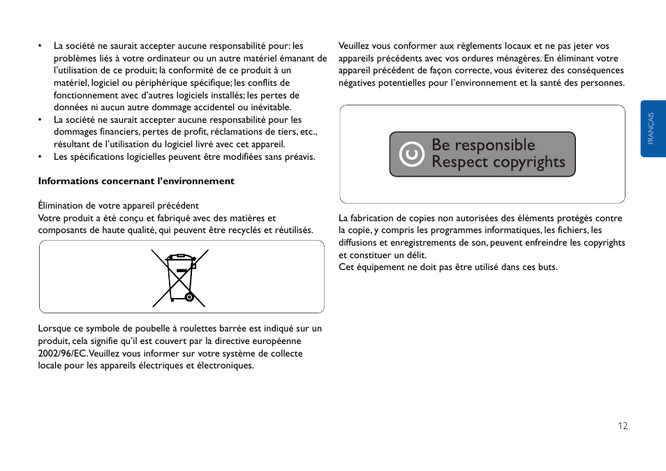 Philips FMxxFD25B/00 User Manual | Page 12 / 130