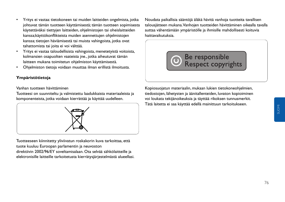 Philips FMxxFD25B/00 User Manual | Page 76 / 130