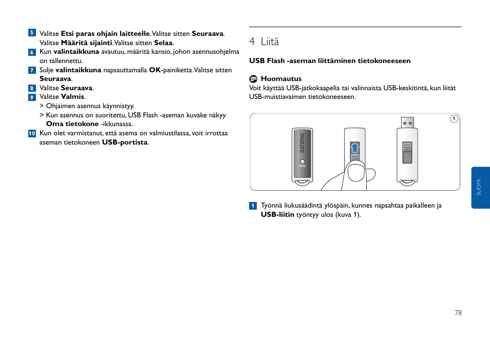 4 liitä | Philips FMxxFD25B/00 User Manual | Page 78 / 130