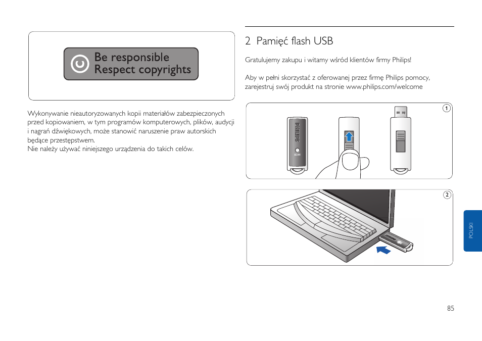 2 pamięć flash usb | Philips FMxxFD25B/00 User Manual | Page 85 / 130