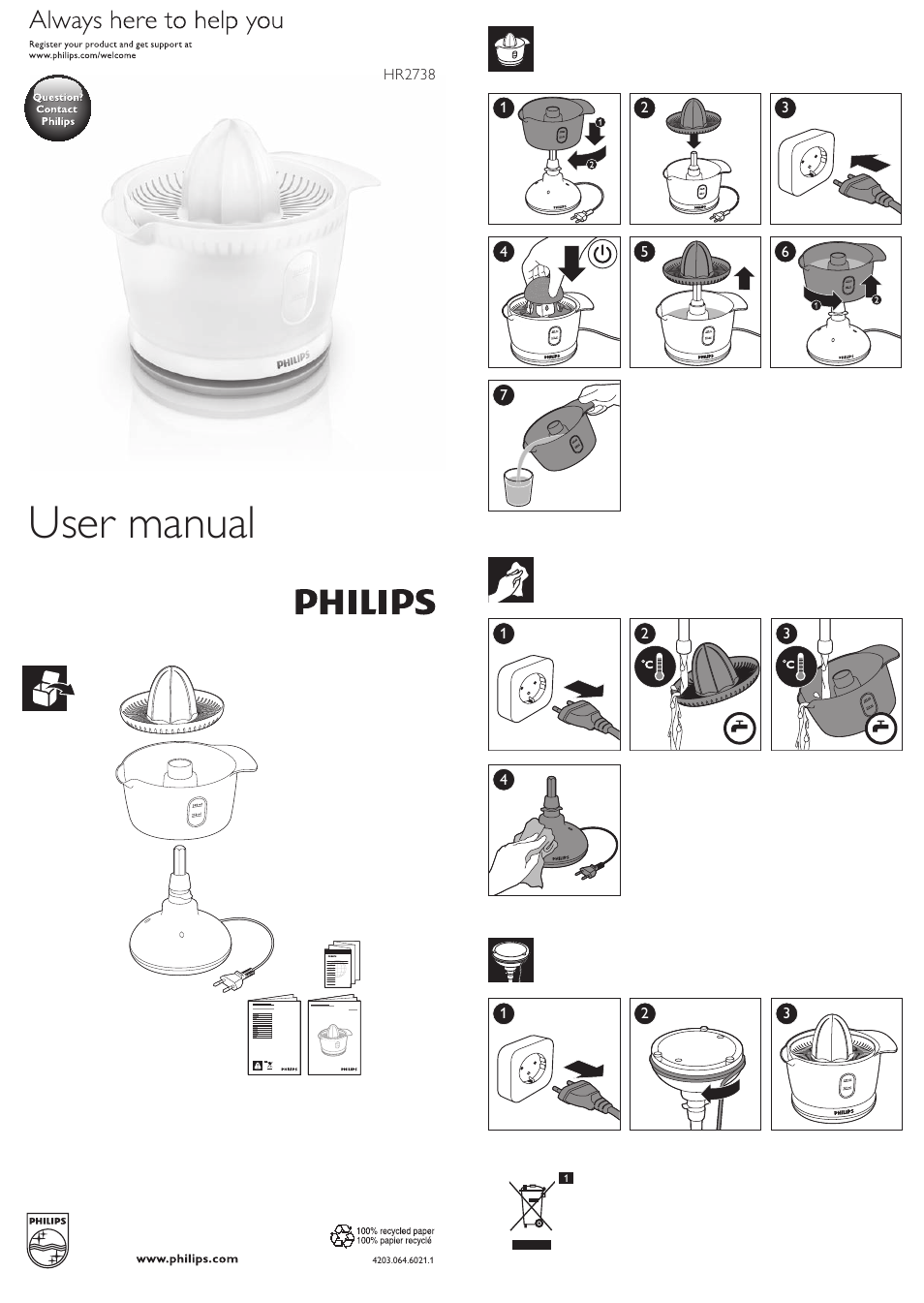 Philips Daily Collection Exprimidor User Manual | 9 pages