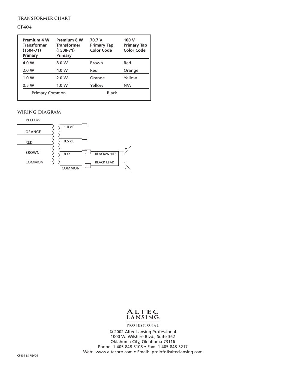 Altec Lansing CF404-8A User Manual | Page 4 / 4