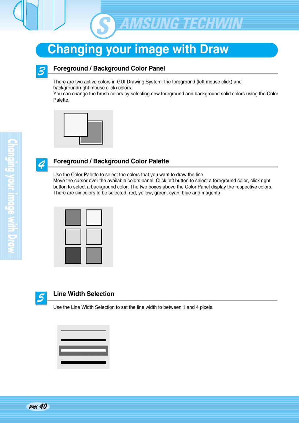 Sdp-950, Changing your image with draw | Samsung SDP-950STA User Manual | Page 40 / 45