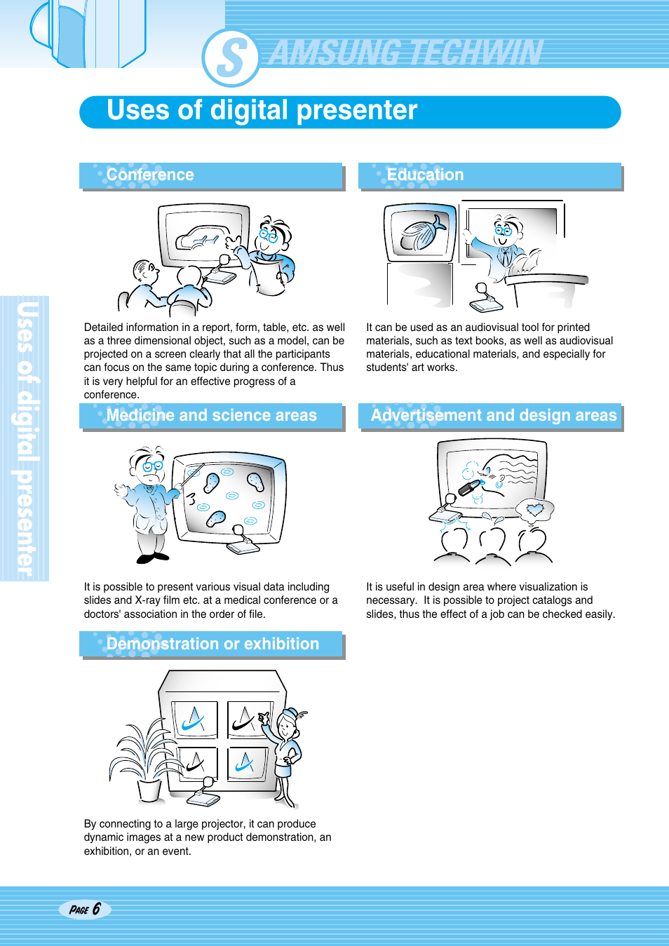Sdp-950, Uses of digital presenter | Samsung SDP-950STA User Manual | Page 6 / 45