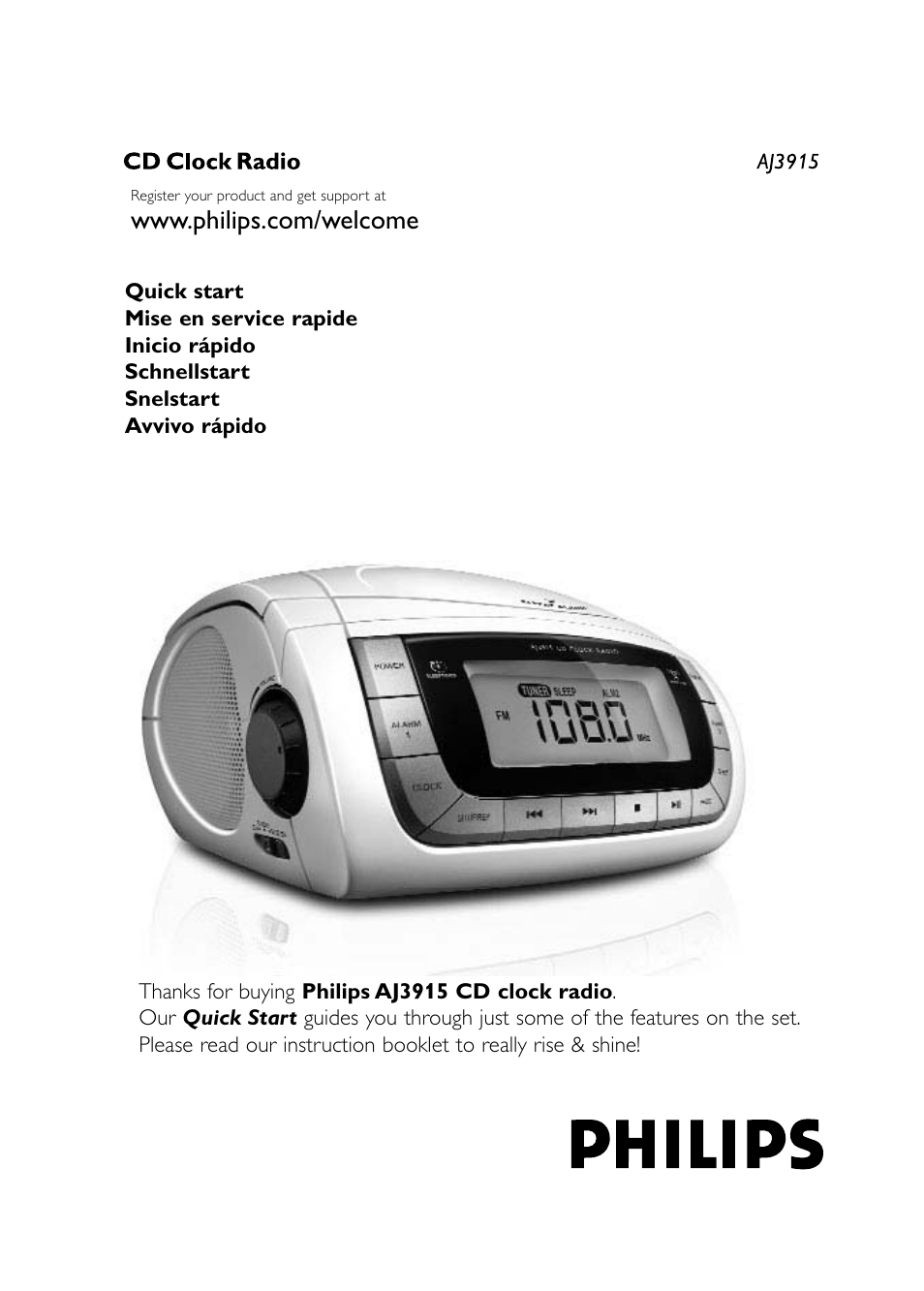 Philips Radio reloj User Manual | 3 pages