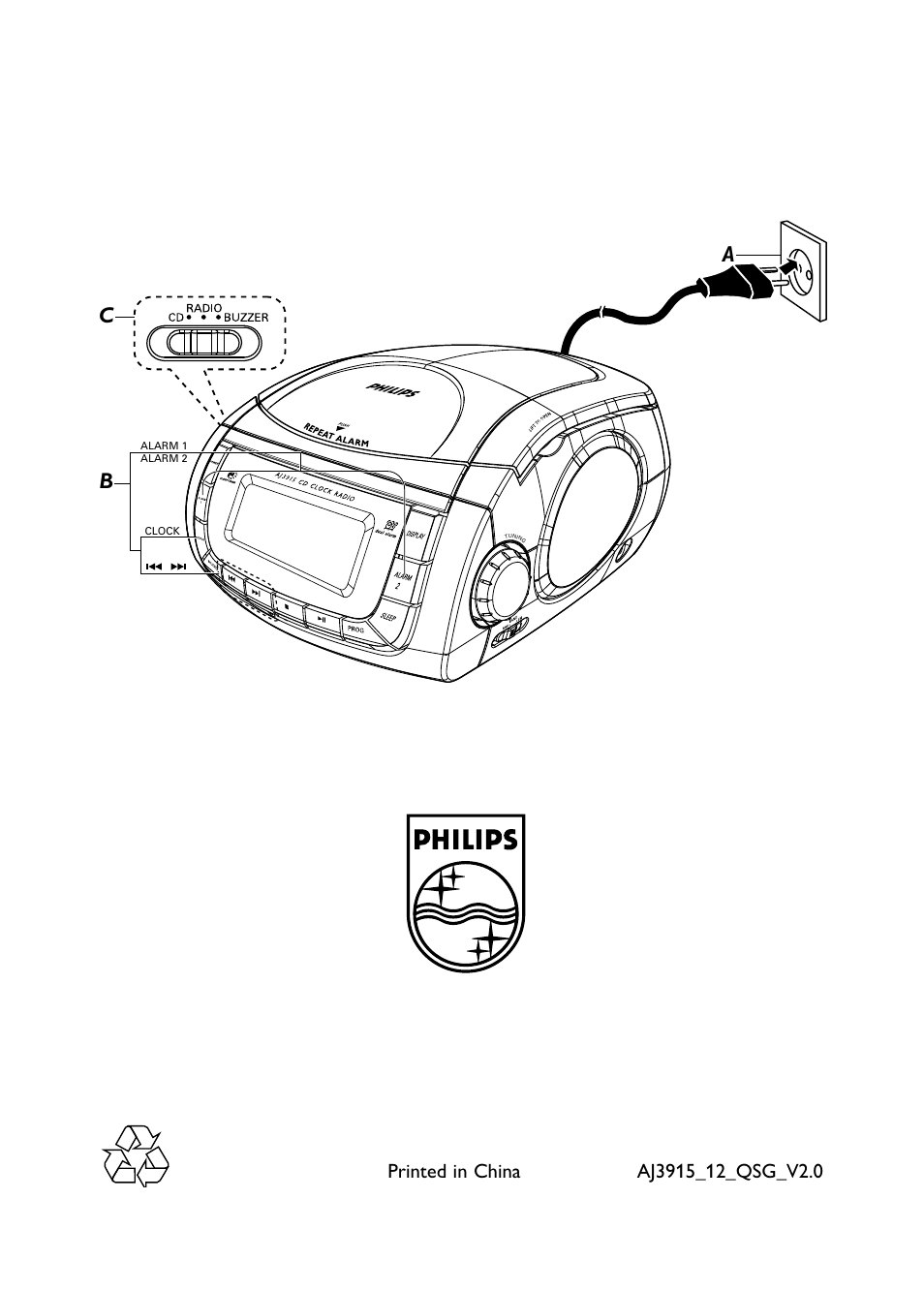 Philips Radio reloj User Manual | Page 2 / 3