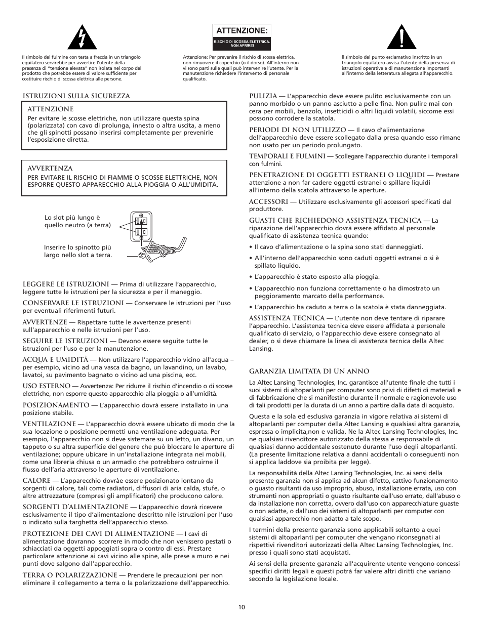 Altec Lansing 220 User Manual | Page 10 / 18