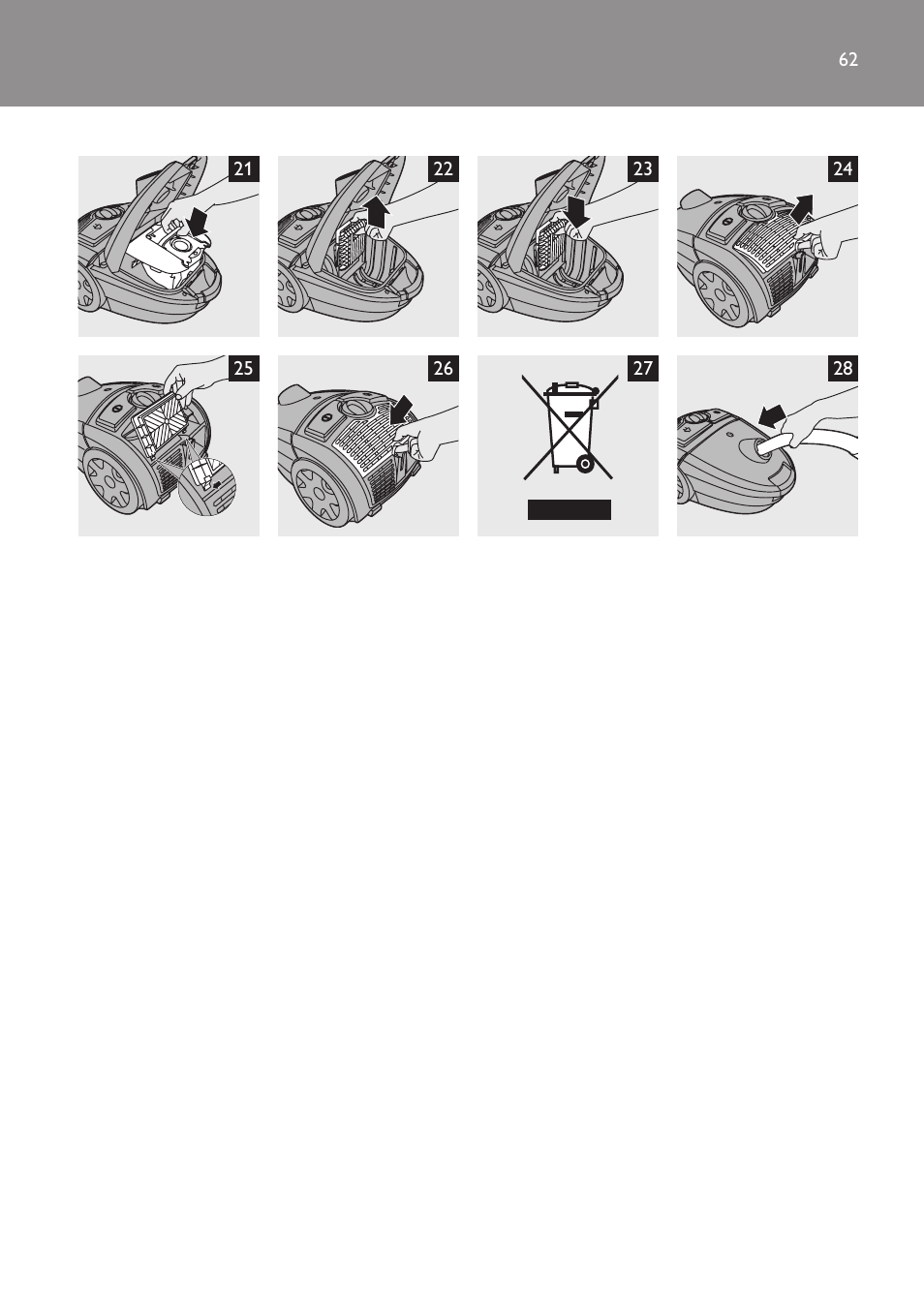 Philips Expression Aspirador con bolsa User Manual | Page 62 / 64