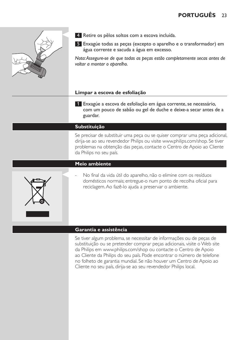 Philips SatinSoft Depiladora User Manual | Page 23 / 30