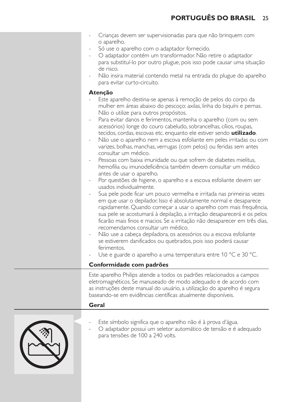 Philips SatinSoft Depiladora User Manual | Page 25 / 30