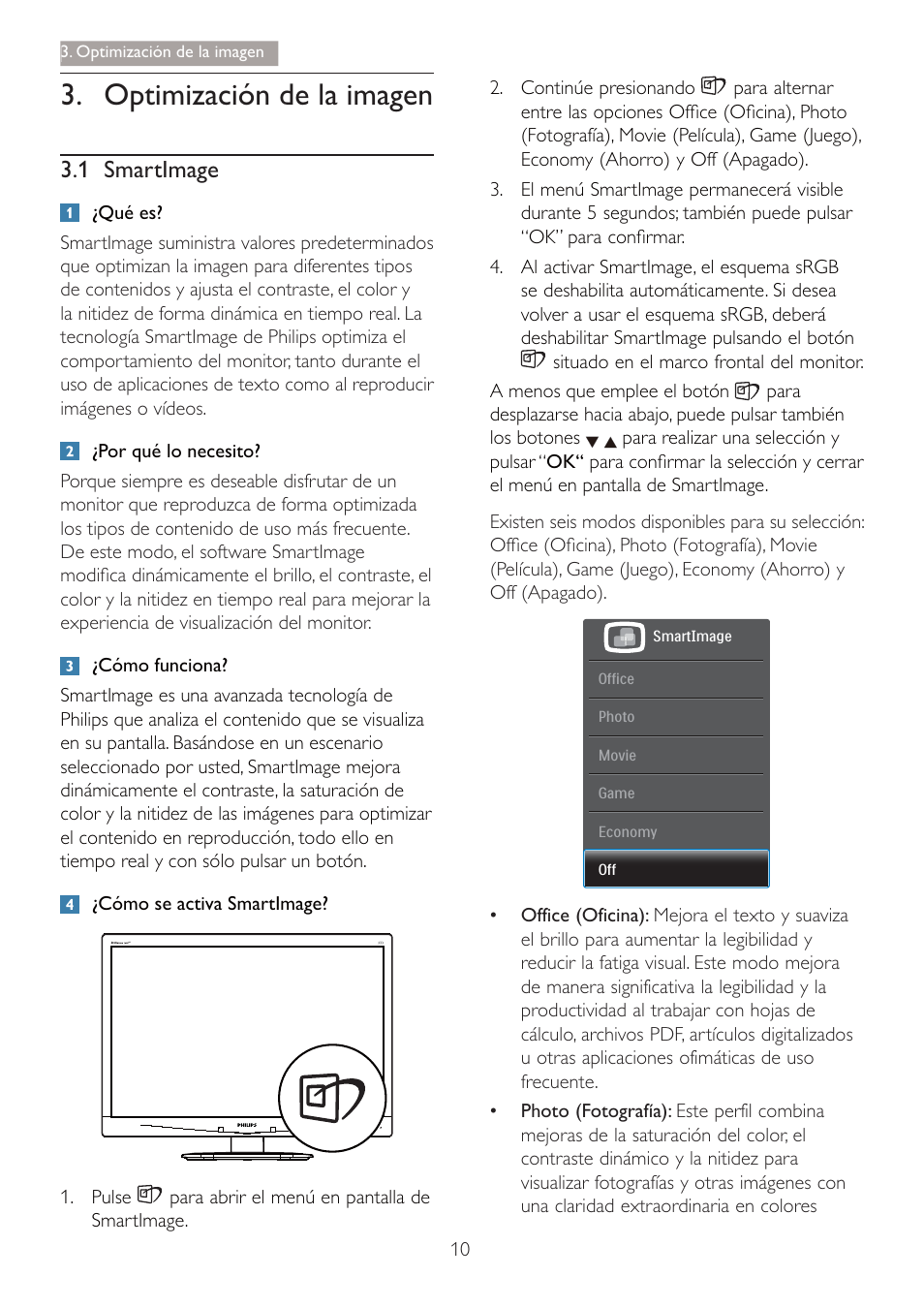 2swlpl]dflyq gh od lpdjhq, 1 6pduw,pdjh | Philips 240B4 User Manual | Page 12 / 50