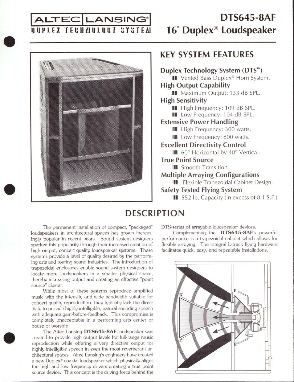 Altec Lansing DTS645-8AF User Manual | 4 pages