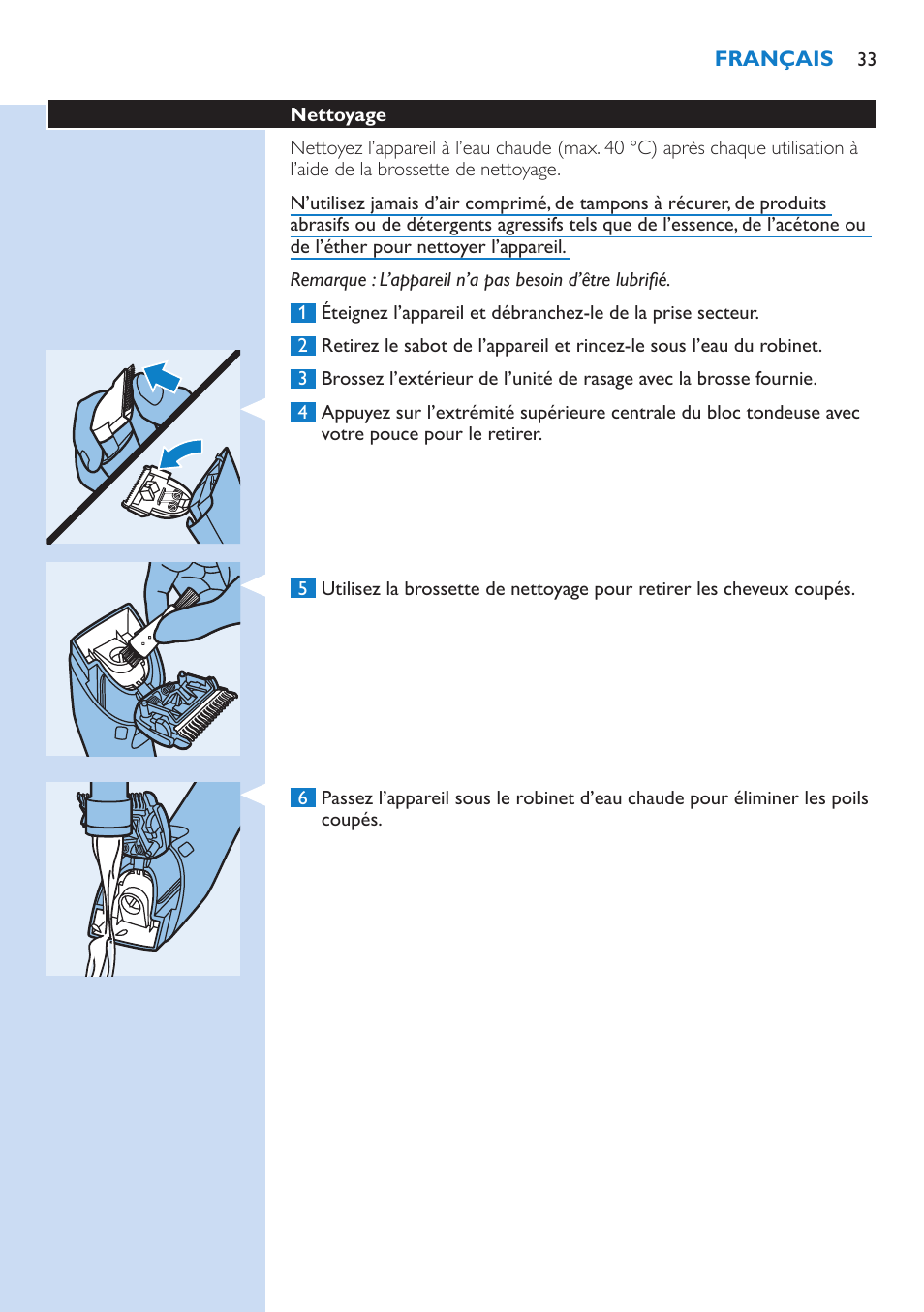 Philips HAIRCLIPPER Series 7000 cortapelos User Manual | Page 33 / 58