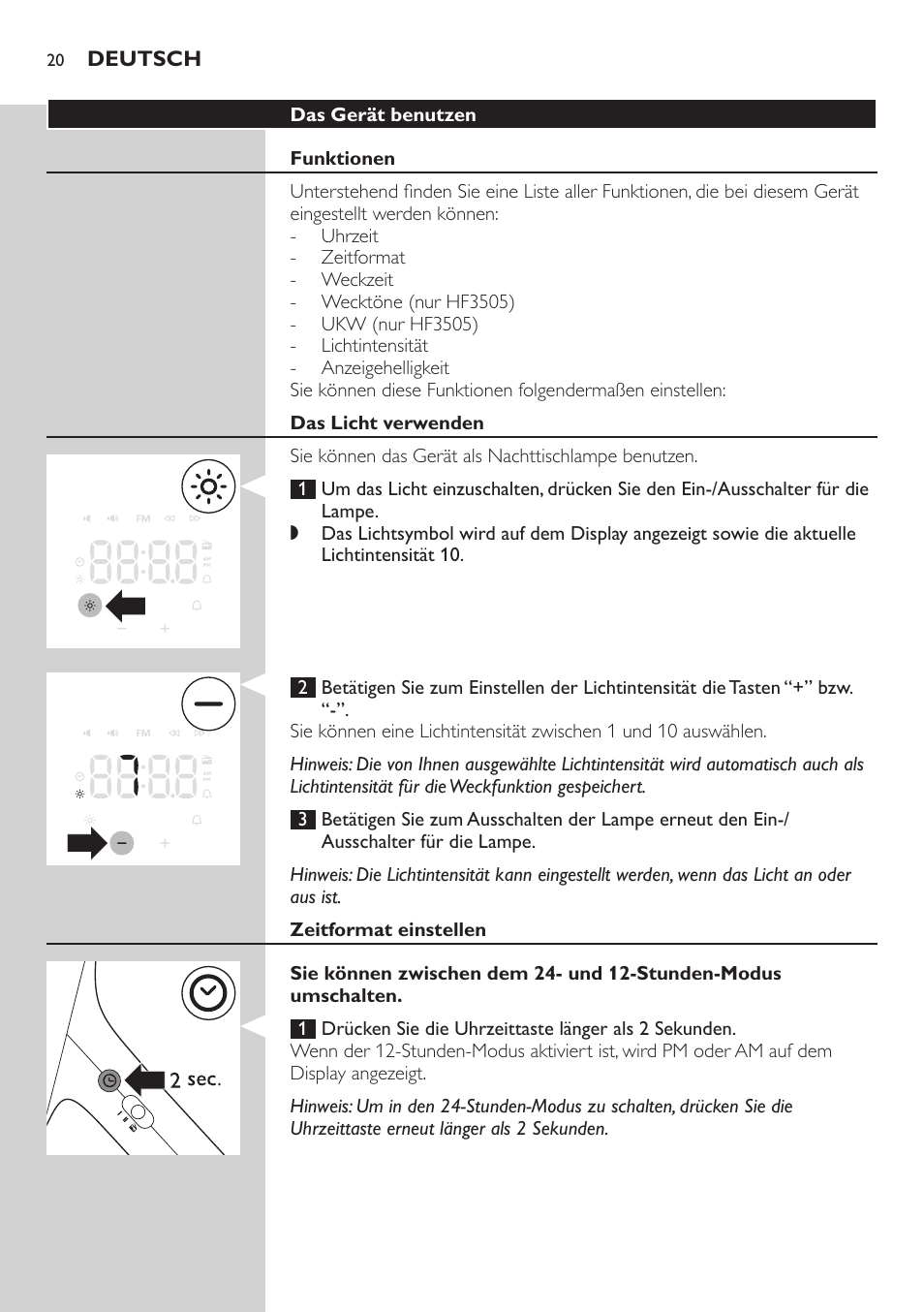 Philips Wake-up Light User Manual | Page 20 / 88