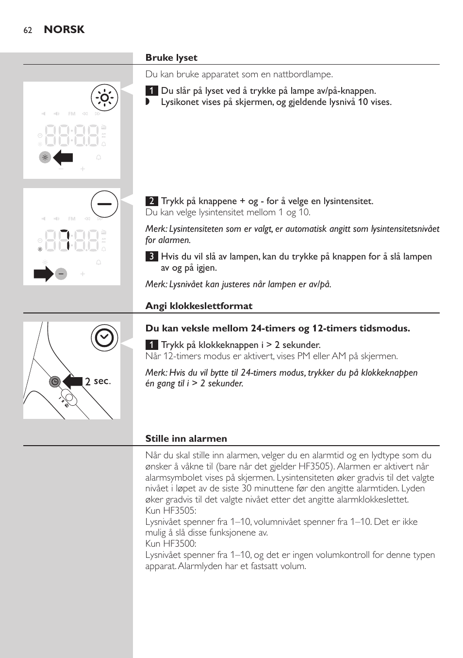 Philips Wake-up Light User Manual | Page 62 / 88