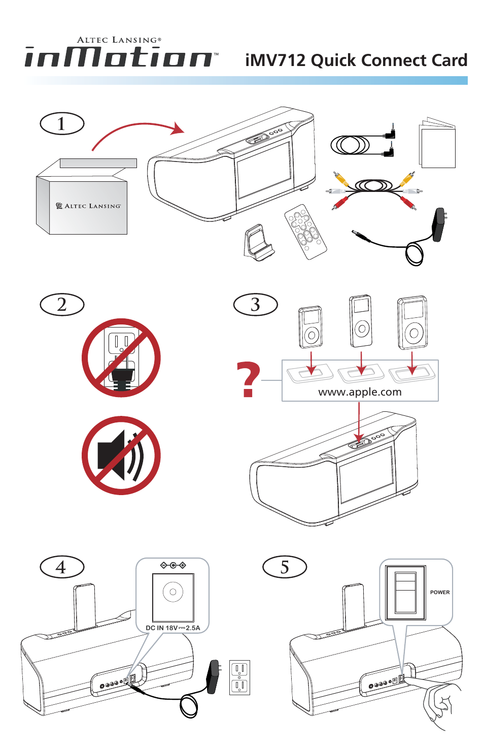 Altec Lansing inMotion IMV712 User Manual | 2 pages