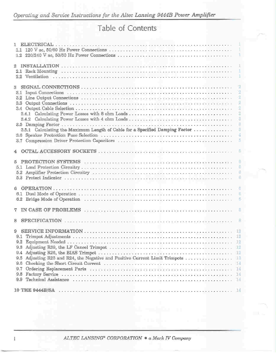 Altec Lansing 9444B User Manual | Page 2 / 12