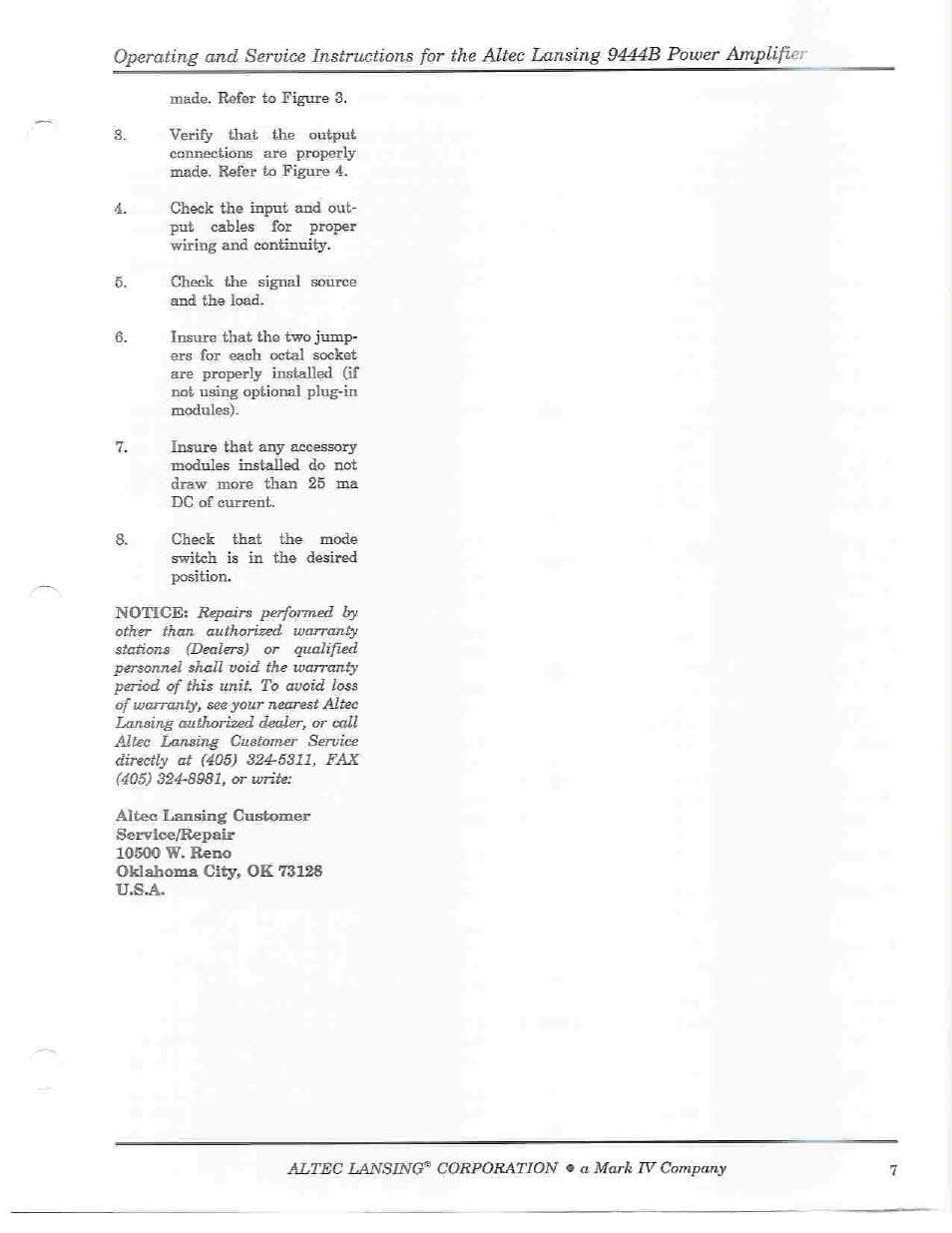 Altec Lansing 9444B User Manual | Page 9 / 12