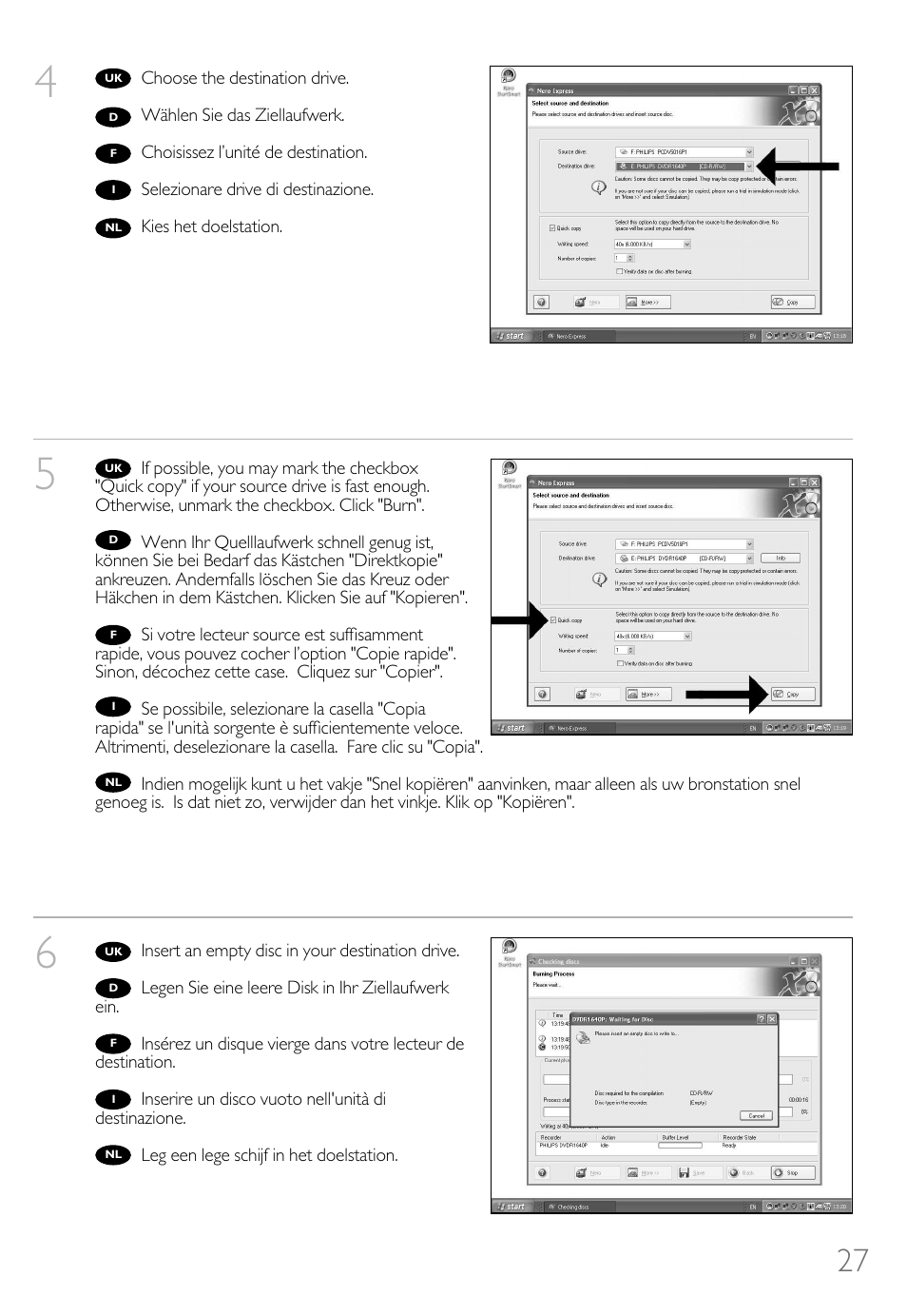 Philips How to for Internal ReWriters using Nero 6 User Manual | Page 27 / 88