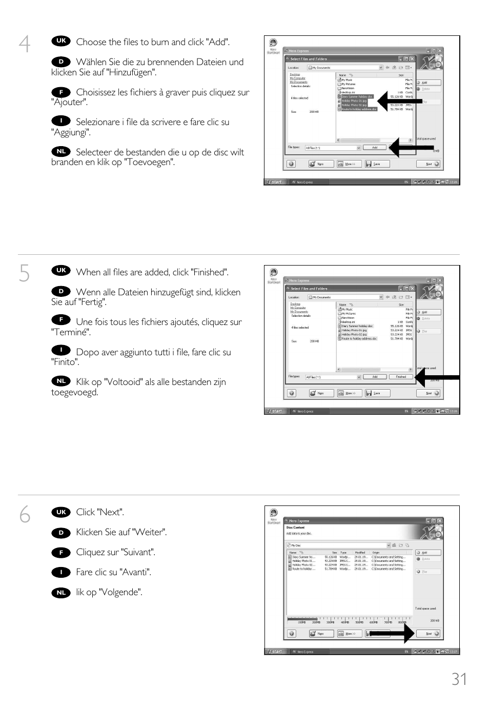 Philips How to for Internal ReWriters using Nero 6 User Manual | Page 31 / 88