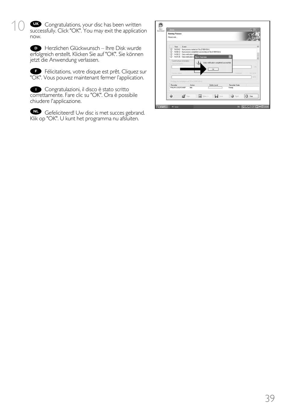 Philips How to for Internal ReWriters using Nero 6 User Manual | Page 39 / 88