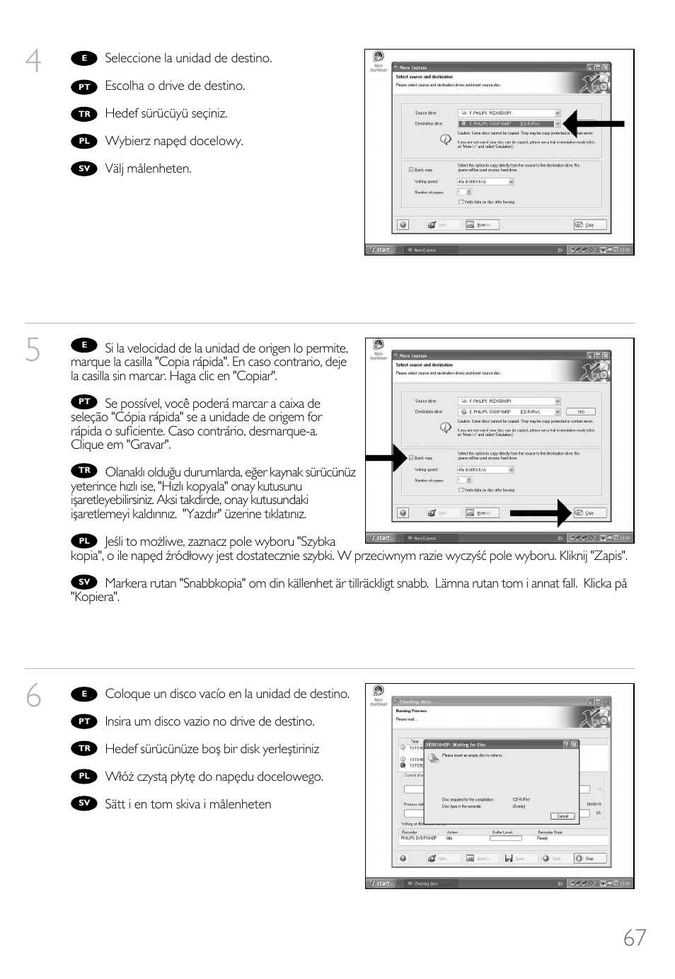 Philips How to for Internal ReWriters using Nero 6 User Manual | Page 67 / 88