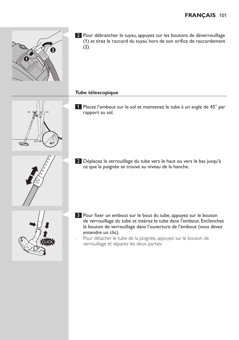 Philips EasyClean Aspirador sin bolsa User Manual | Page 101 / 230