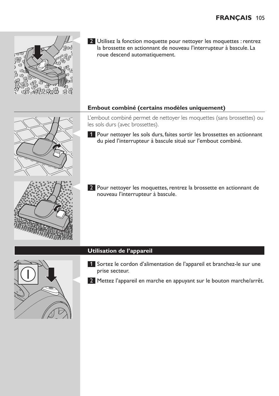 Philips EasyClean Aspirador sin bolsa User Manual | Page 105 / 230