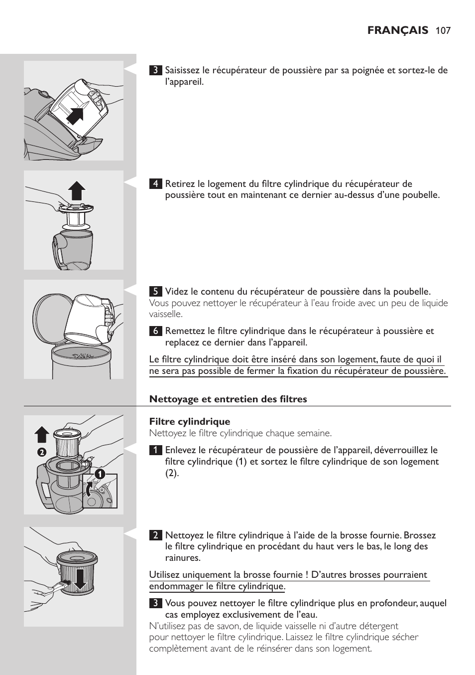 Philips EasyClean Aspirador sin bolsa User Manual | Page 107 / 230