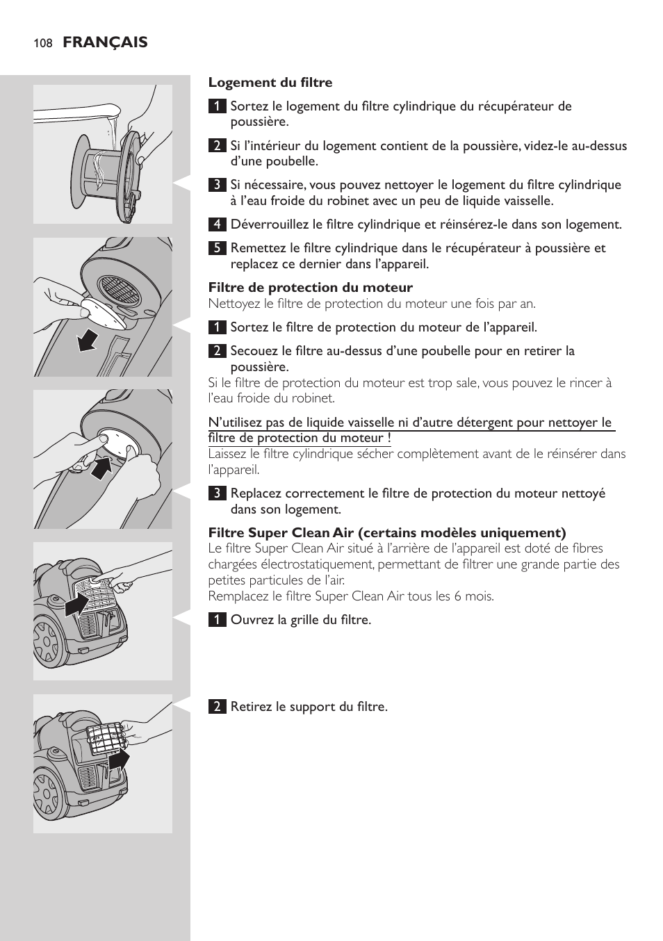 Philips EasyClean Aspirador sin bolsa User Manual | Page 108 / 230