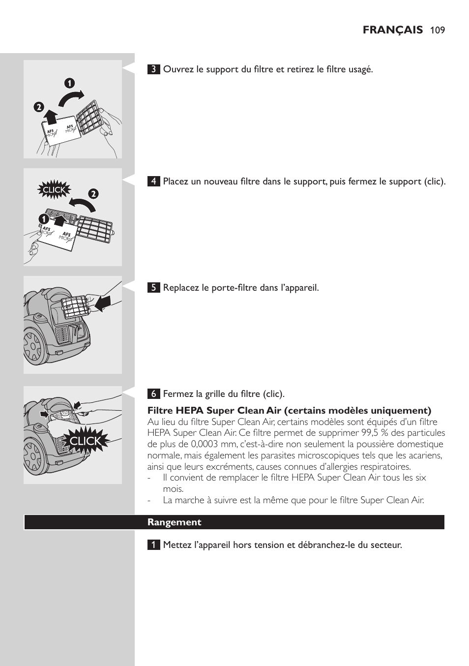 Philips EasyClean Aspirador sin bolsa User Manual | Page 109 / 230