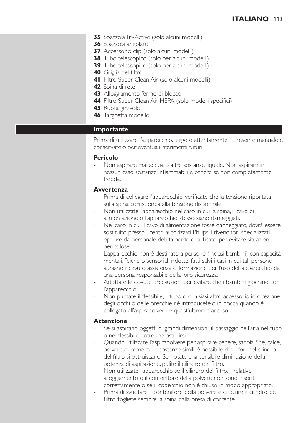 Philips EasyClean Aspirador sin bolsa User Manual | Page 113 / 230