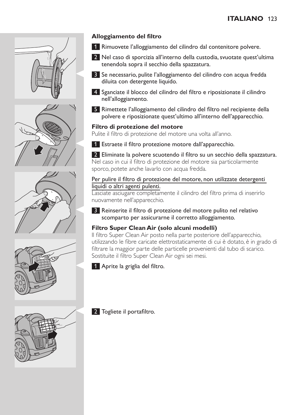 Philips EasyClean Aspirador sin bolsa User Manual | Page 123 / 230