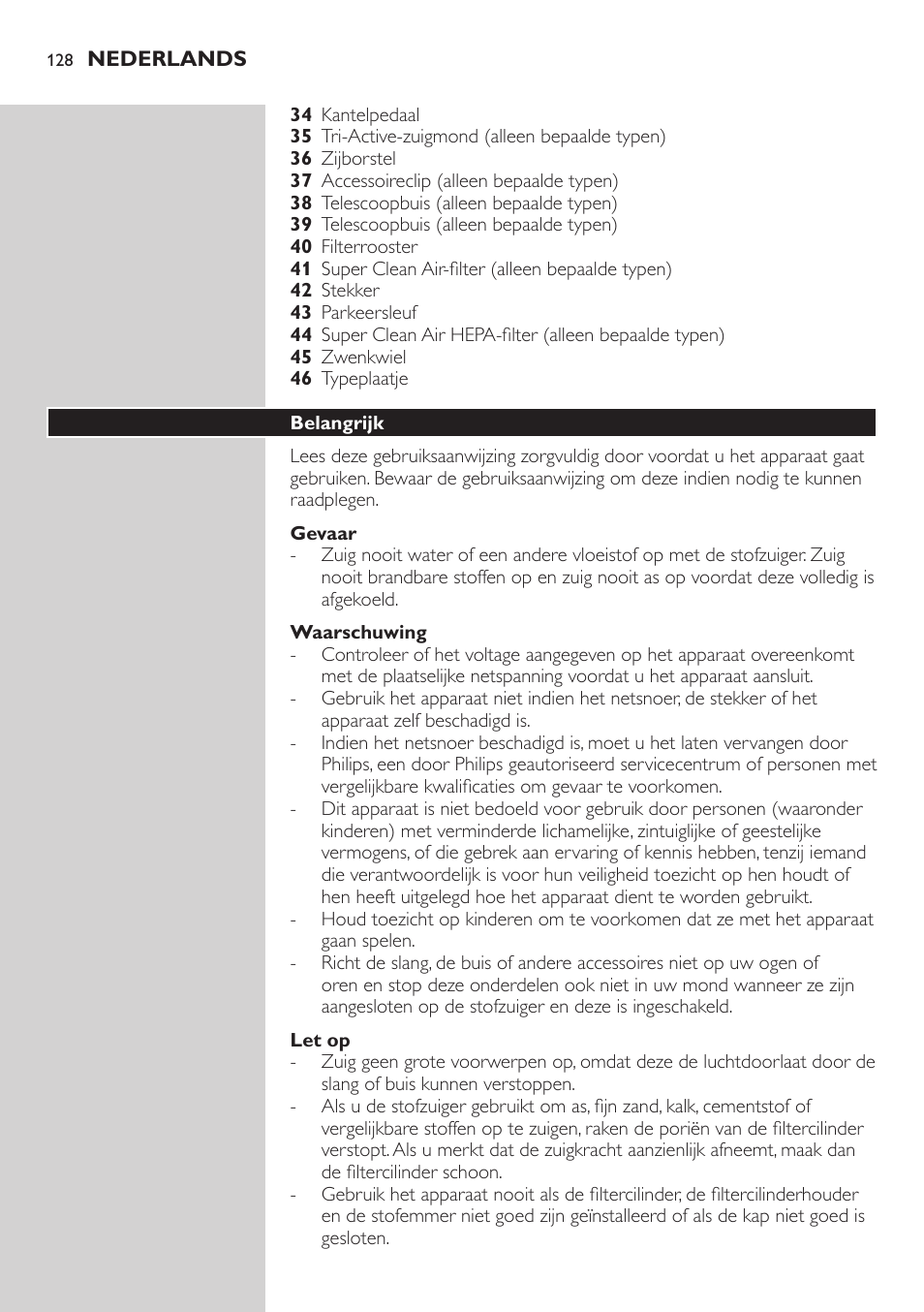 Philips EasyClean Aspirador sin bolsa User Manual | Page 128 / 230