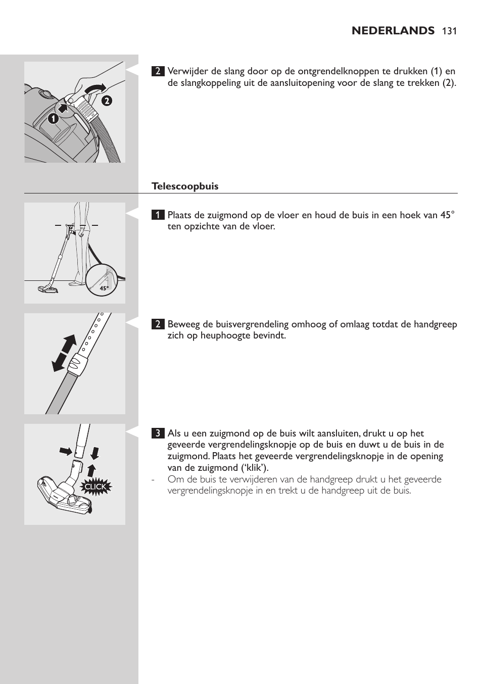 Philips EasyClean Aspirador sin bolsa User Manual | Page 131 / 230
