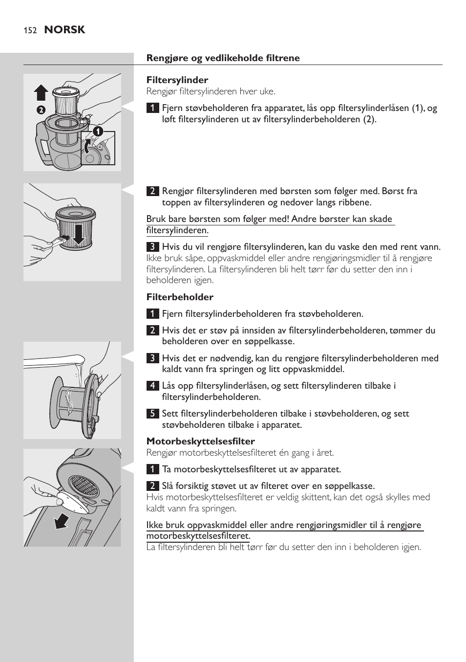 Philips EasyClean Aspirador sin bolsa User Manual | Page 152 / 230