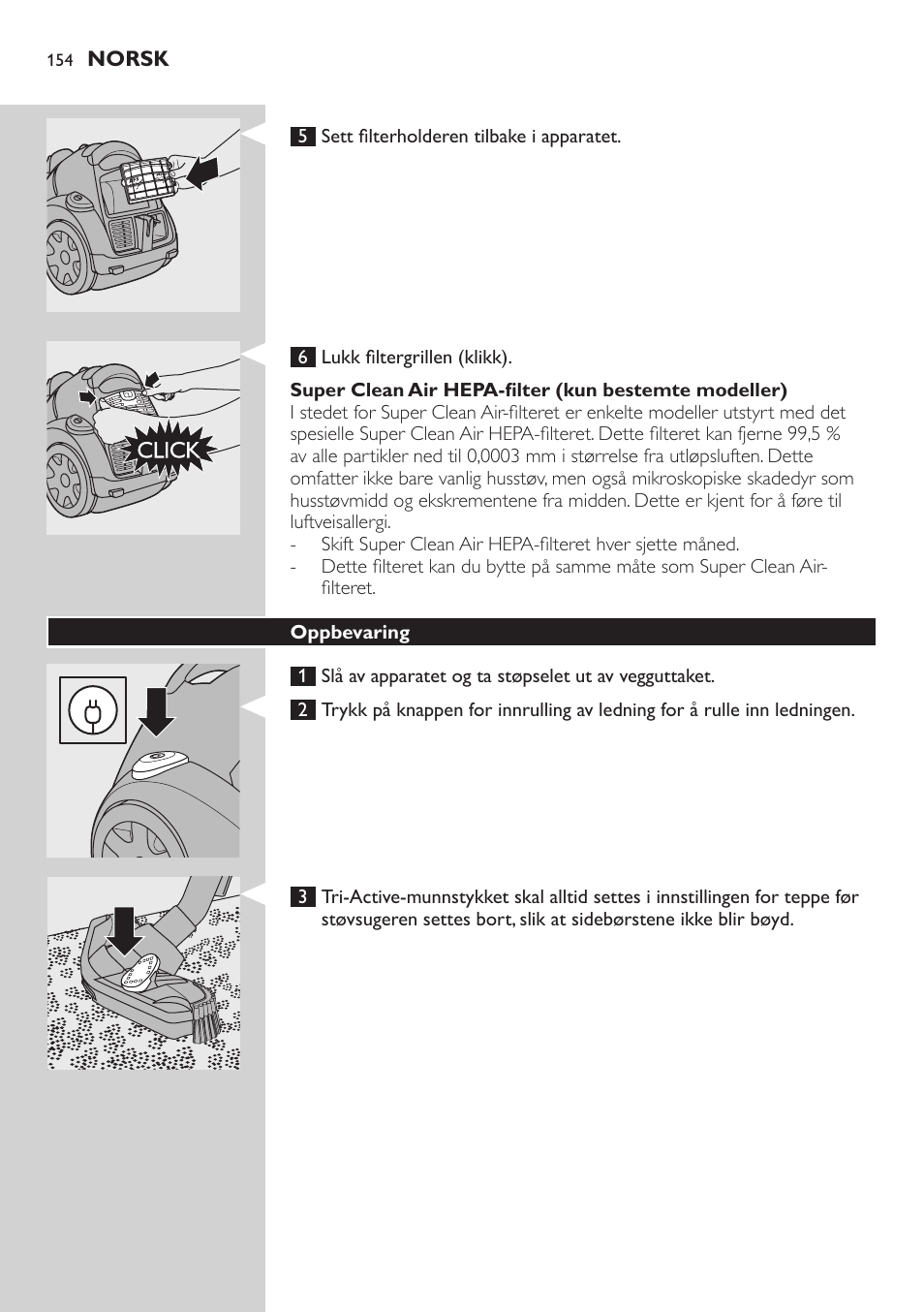 Philips EasyClean Aspirador sin bolsa User Manual | Page 154 / 230