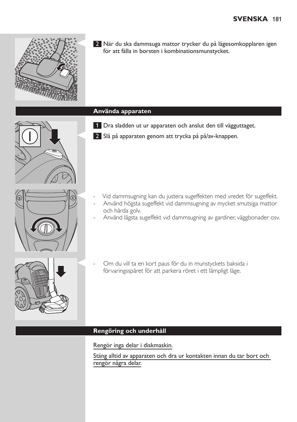 Philips EasyClean Aspirador sin bolsa User Manual | Page 181 / 230