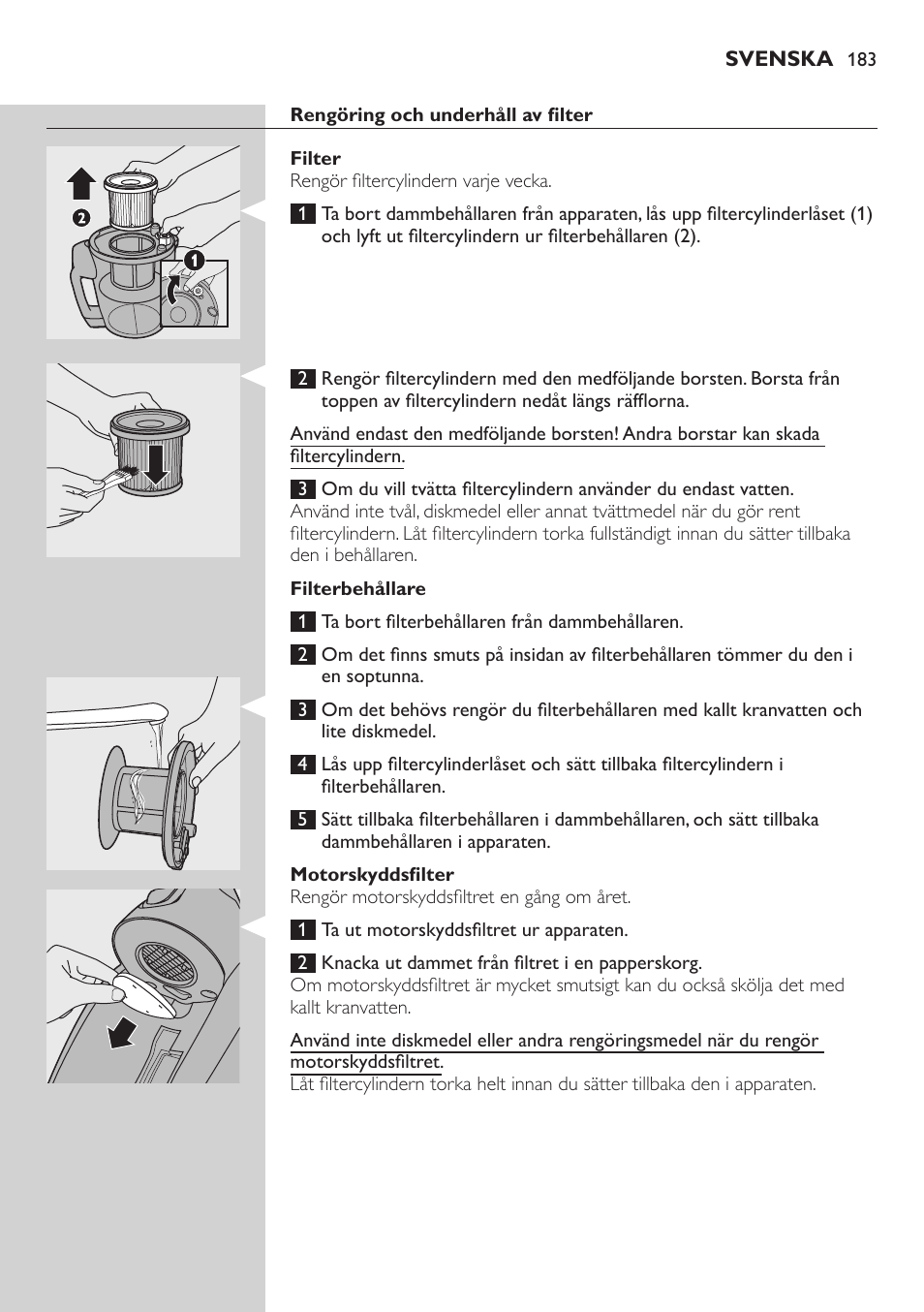 Philips EasyClean Aspirador sin bolsa User Manual | Page 183 / 230