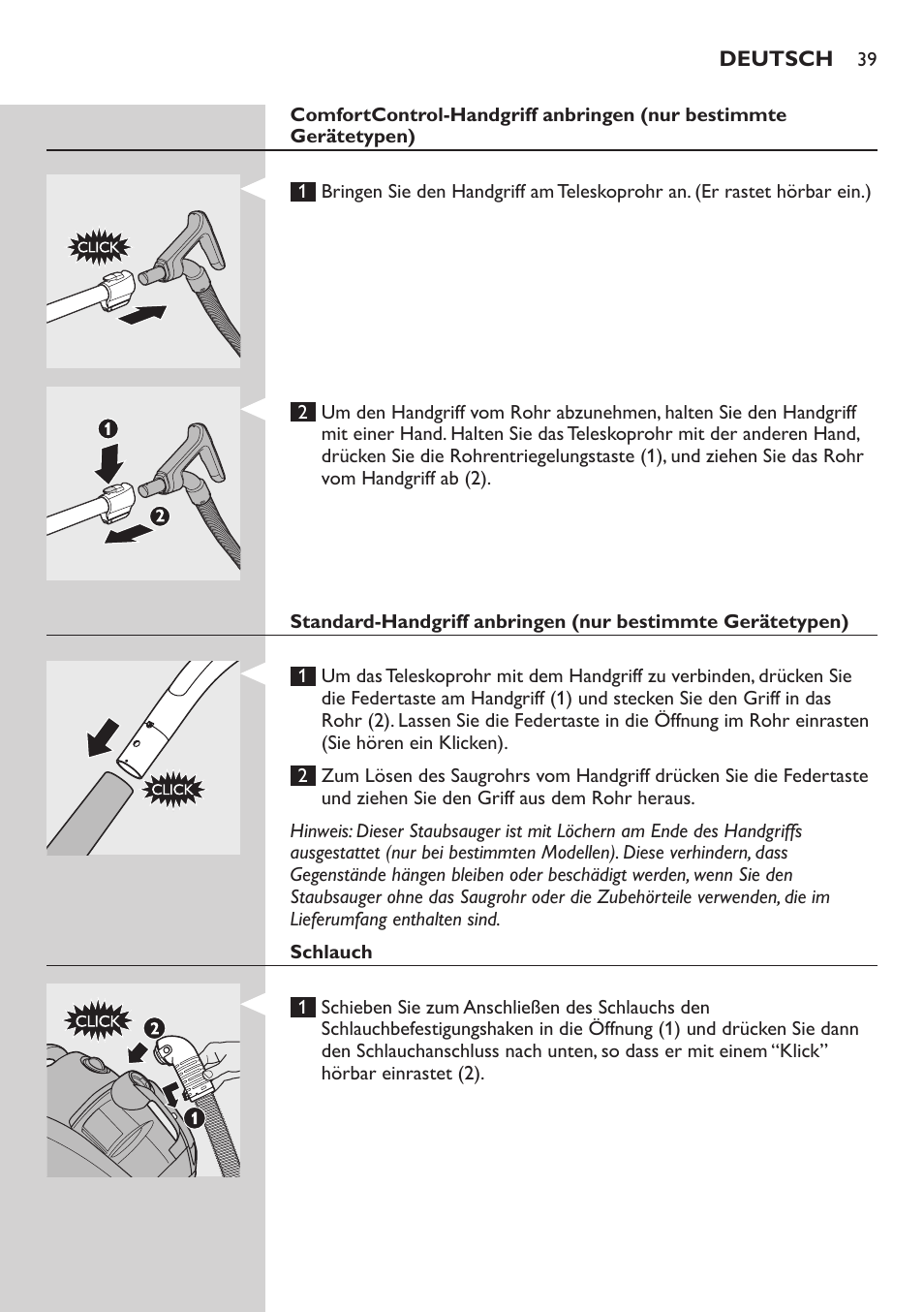 Philips EasyClean Aspirador sin bolsa User Manual | Page 39 / 230