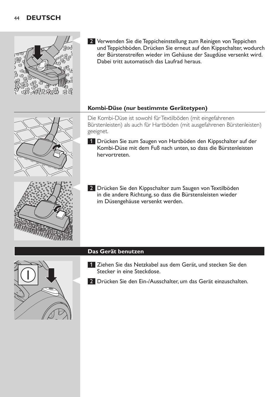 Philips EasyClean Aspirador sin bolsa User Manual | Page 44 / 230