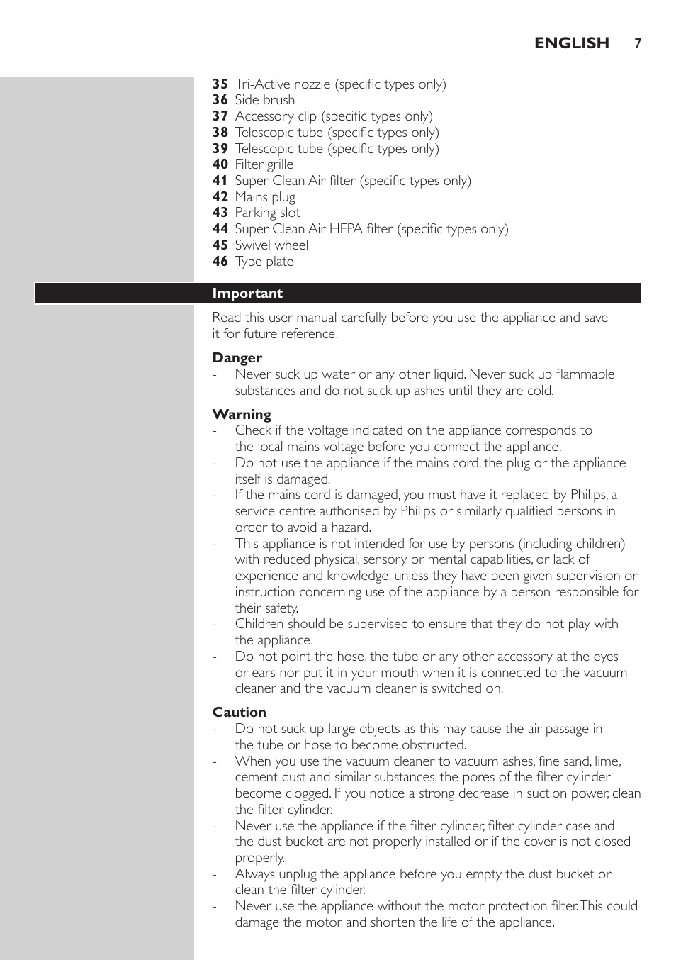Philips EasyClean Aspirador sin bolsa User Manual | Page 7 / 230