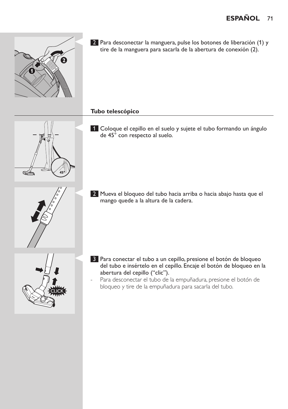 Philips EasyClean Aspirador sin bolsa User Manual | Page 71 / 230