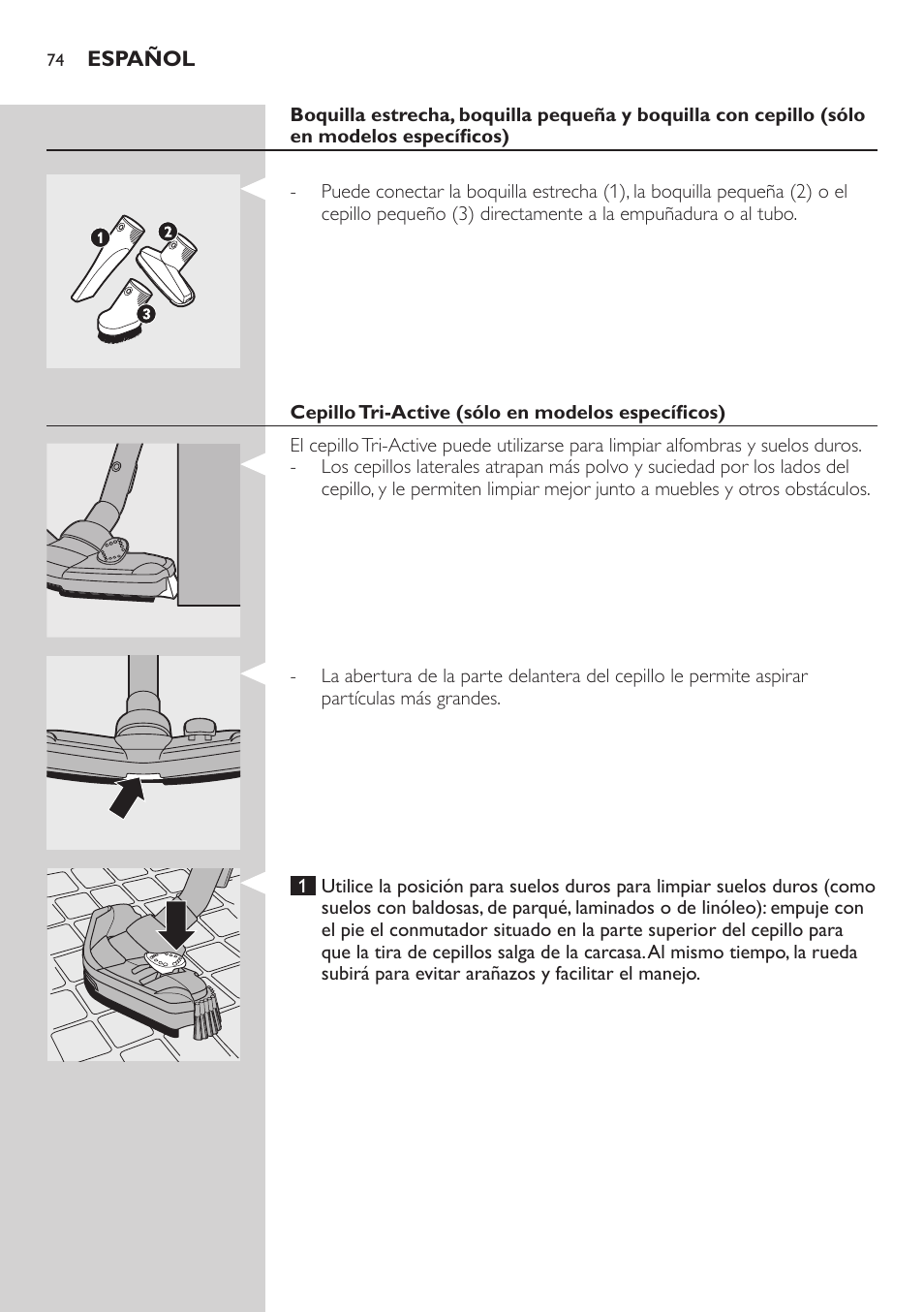 Philips EasyClean Aspirador sin bolsa User Manual | Page 74 / 230