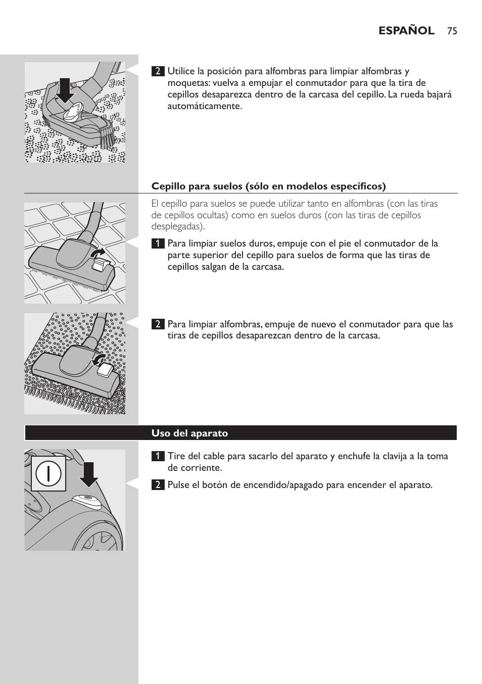 Philips EasyClean Aspirador sin bolsa User Manual | Page 75 / 230